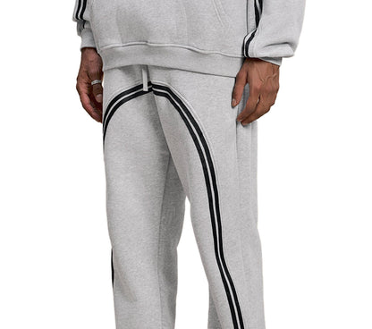 Sun Fade Contrast Tape Fleece Sweatpants - Grey