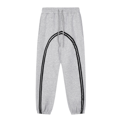 Sun Fade Contrast Tape Fleece Sweatpants - Grey