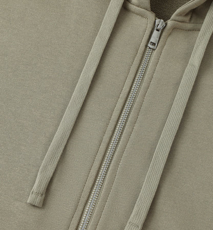 Drop-Shoulder Zip Up Hoodie