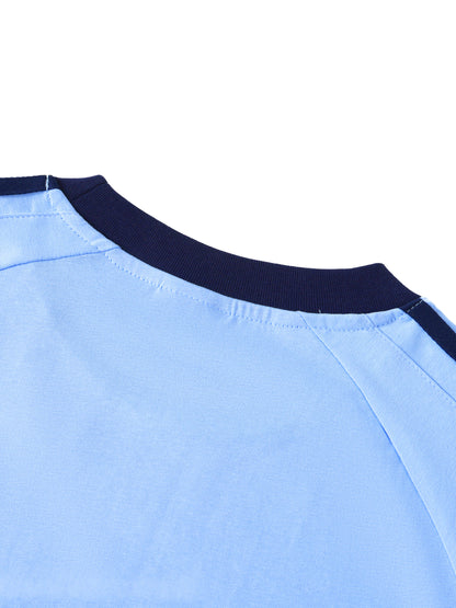 Contrast Tape Crewneck Cotton T-Shirt