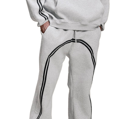 Sun Fade Contrast Tape Fleece Sweatpants - Grey
