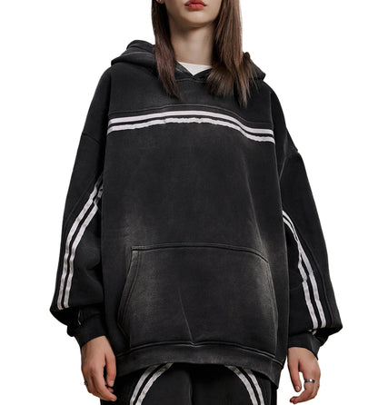 Sun Fade Contrast Tape Fleece Hoodie