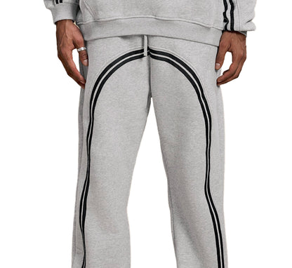 Sun Fade Contrast Tape Fleece Sweatpants - Grey
