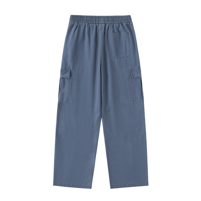 Drawstring Waist Straight-Leg Cargo Pants
