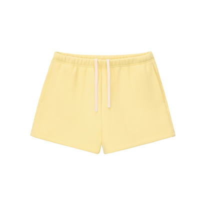 Essential Fleece Drawstring Shorts - Yellow