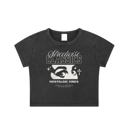 Snow Washed Bodycon Crop Top