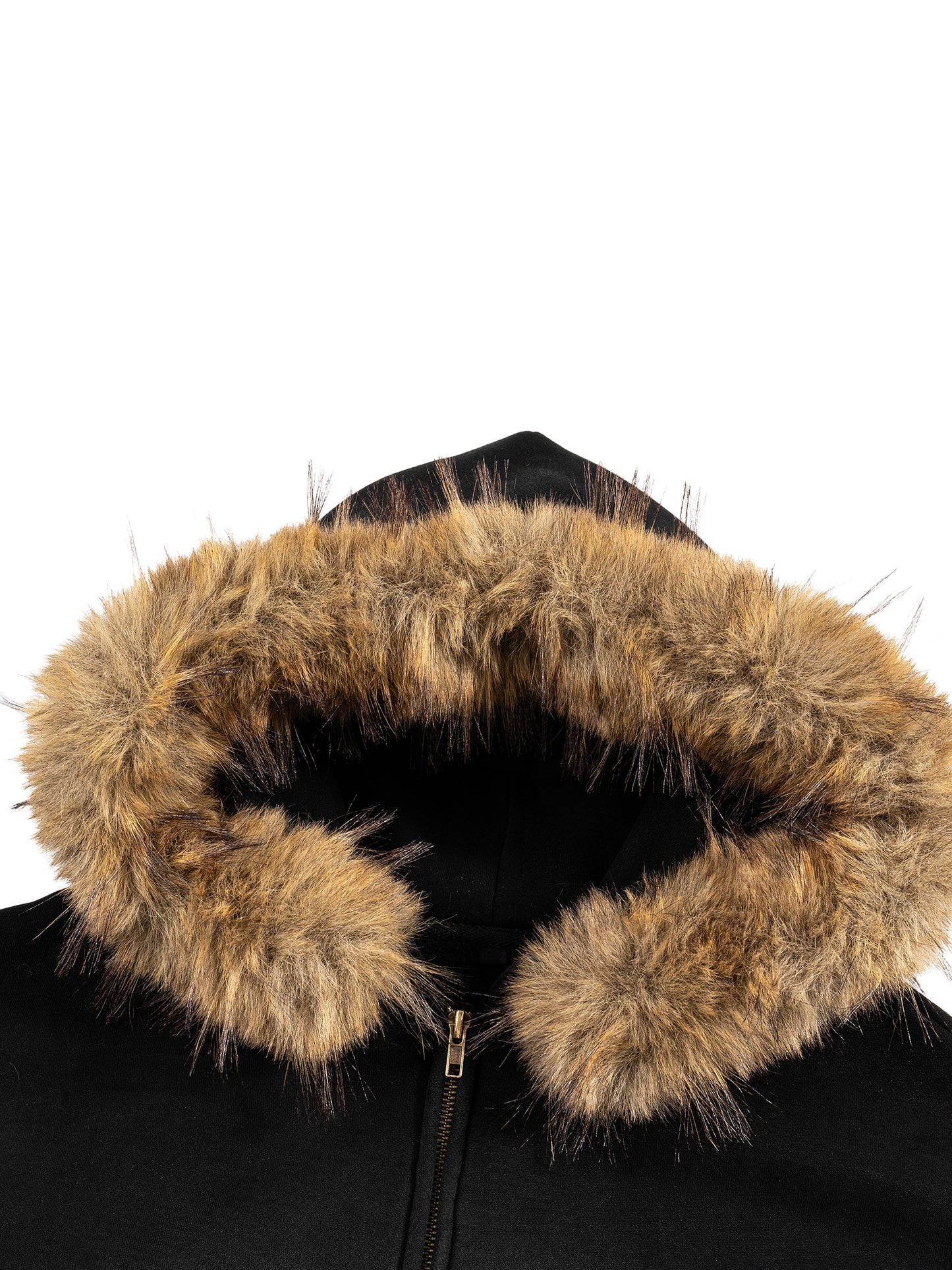 Sun Fade Detachable Fur Hoodie