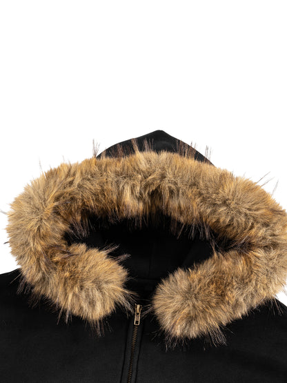 Sun Fade Detachable Fur Hoodie